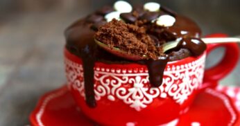 Bolo de Caneca de Chocolate de Micro-ondas