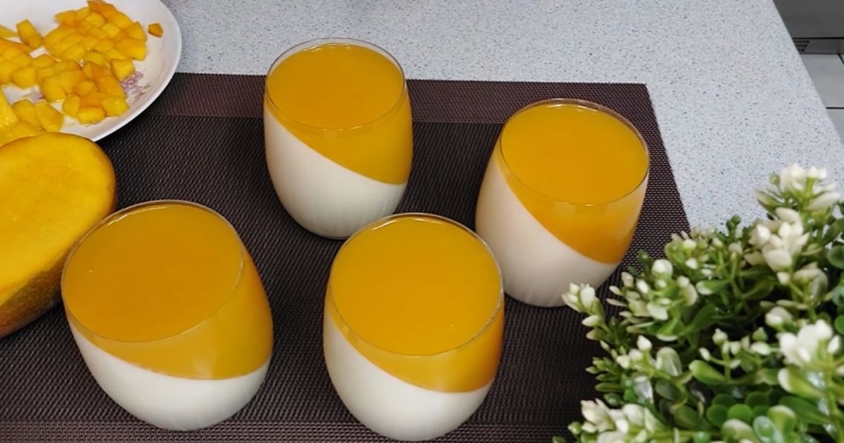 Panna Cotta de Manga só 5 Ingredientes