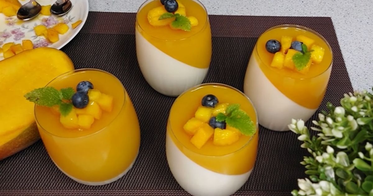 Panna Cotta de Manga só 5 Ingredientes