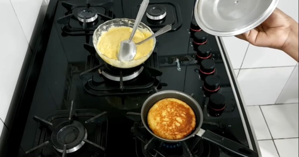 bolinho banana fuba frigideira