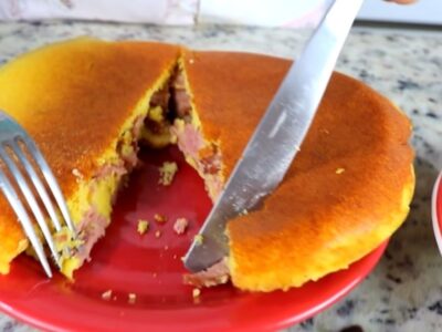 paozinho fubá recheado calabresa