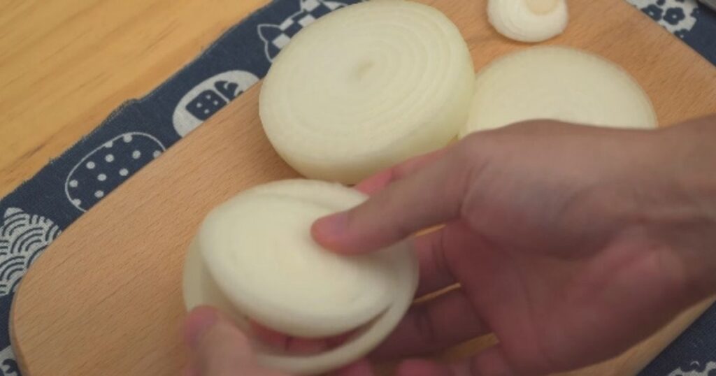 Corte cebola anéis