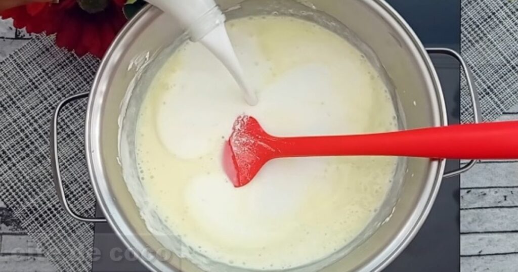 Cremosao de coco gelado mistura leite