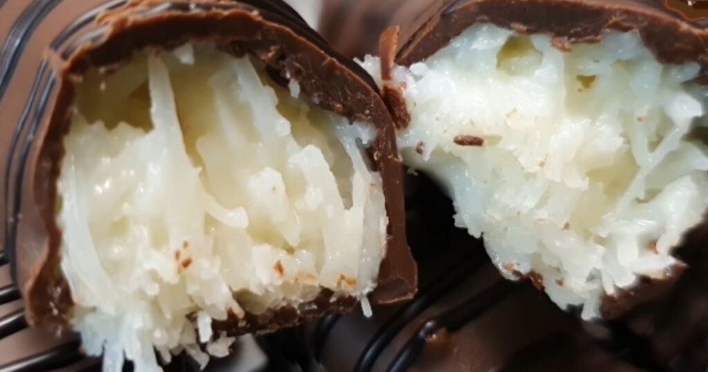 bombom de coco gostoso aberto