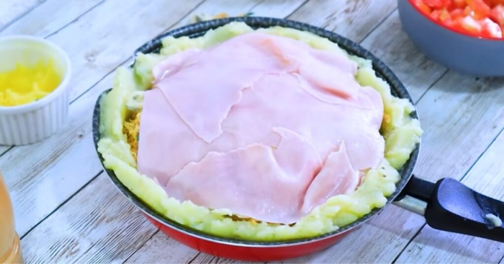 batata recheada frigideira presunto