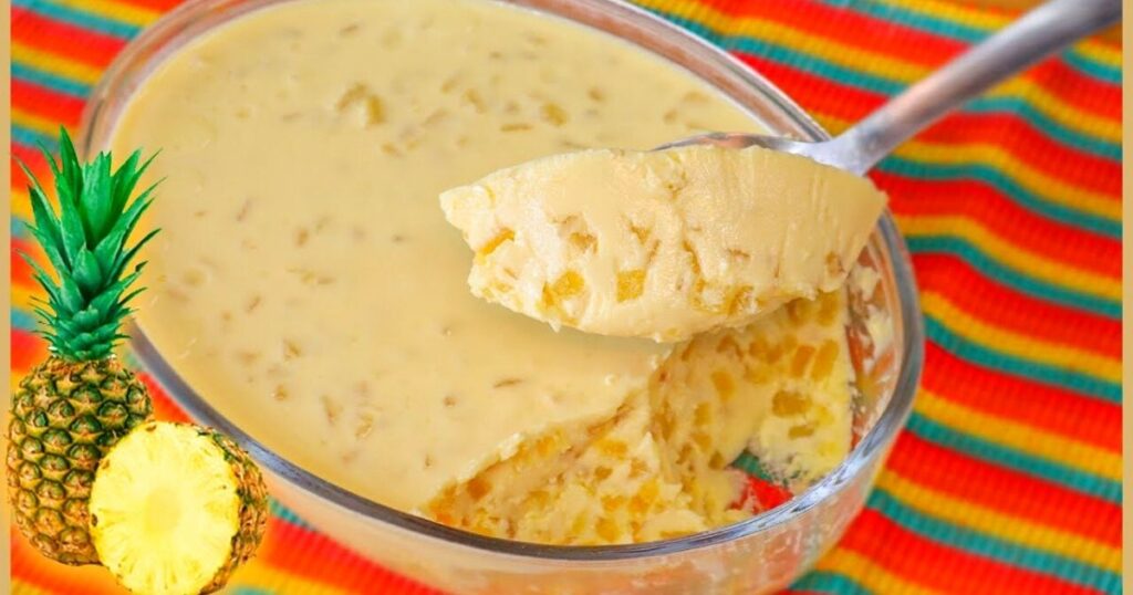 receita gelado de abacaxi