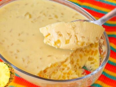 receita gelado de abacaxi