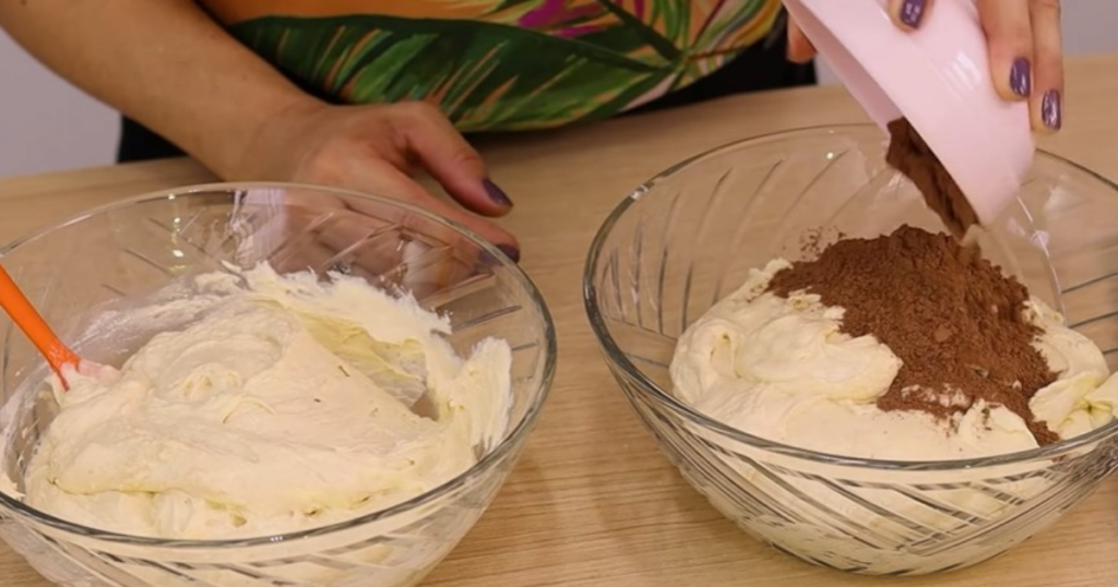 Bolo Mesclado massa chocolate