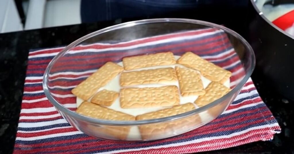 Gelado de Pêssego biscoito maizena