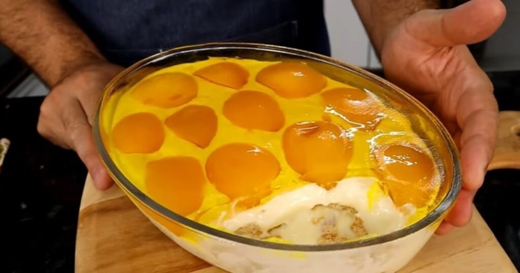 Gelado de Pêssego pronto