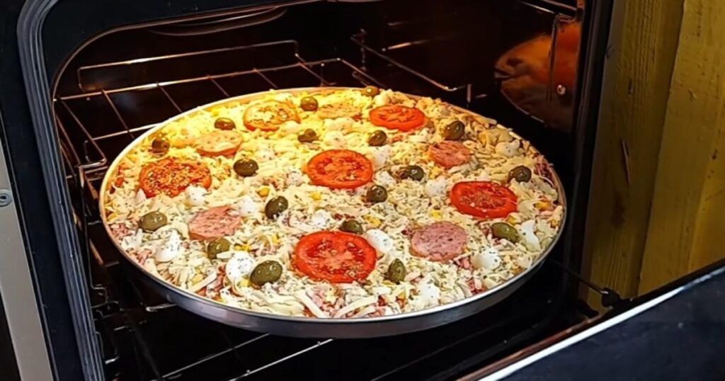 pizza no forno para assar