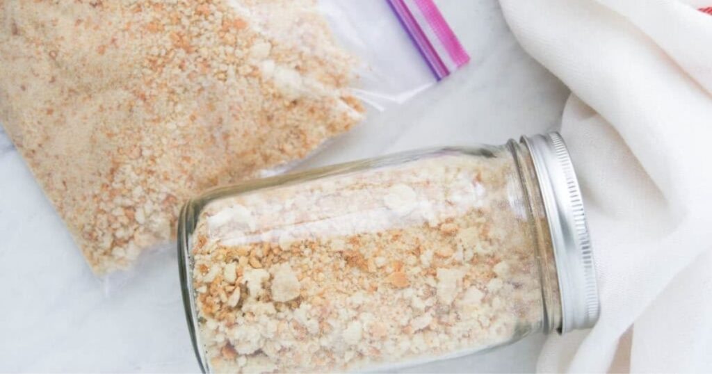 guardar farinha de rosca caseira