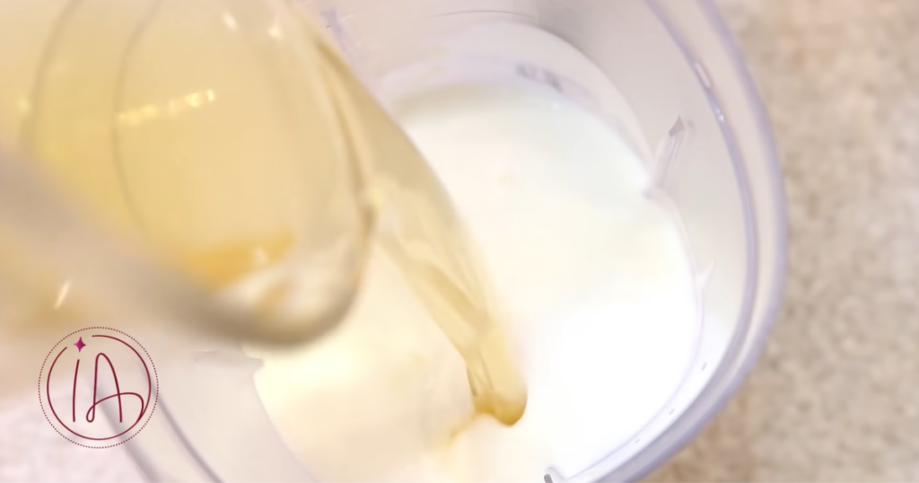 Sobremesa de iogurte gelatina hidratada liquidificador