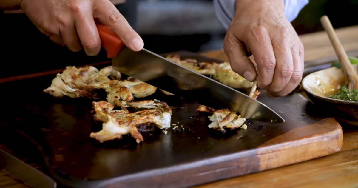 Churrasco de Rã ao Molho Cremolata