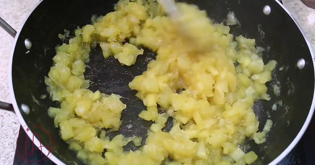 Sobremesa de abacaxi panela ponto