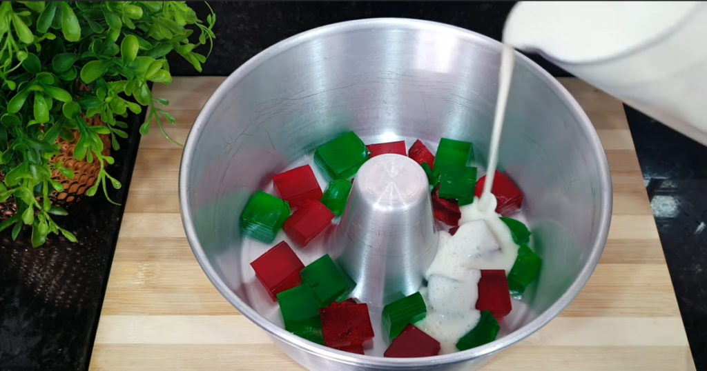 forma cubos gelatina pudim