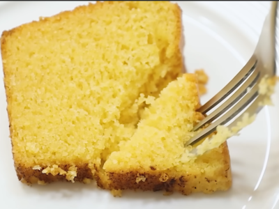 Bolo sem ovos de fubá fofinho fatia gostoso