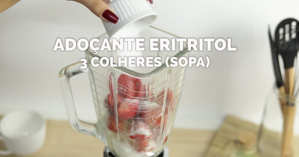 Mousse de Whey Protein de Morango adoçante