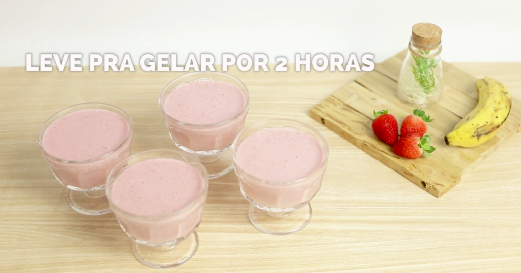 Mousse de Whey Protein de Morango delicia