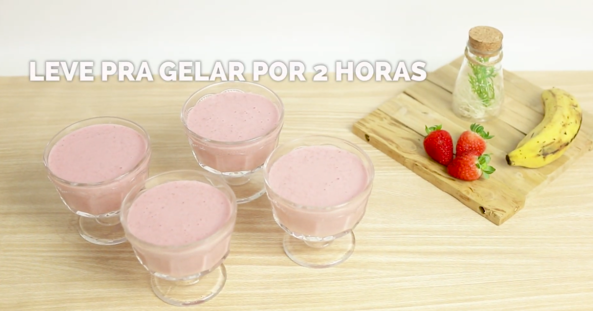 Mousse de Whey Protein de Morango