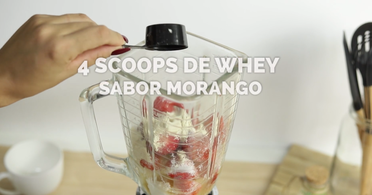 Mousse de Whey Protein de Morango