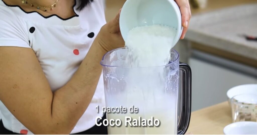 pudim com coco ralado sem bater