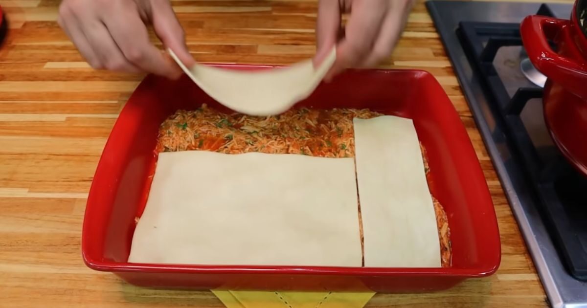 montagem lasanha frango