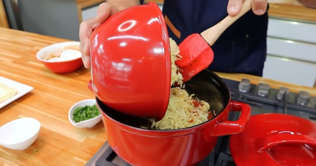 recheio lasanha de frango desfiado