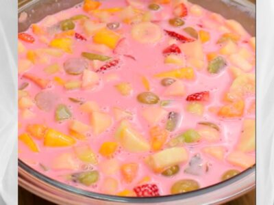 salada de frutas cremosa gelatina