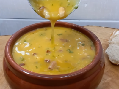 Caldo de Mandioquinha gostoso pronto