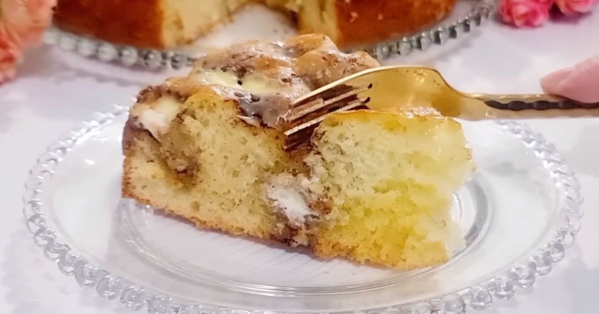 Bolo Sonho de Canela garfo