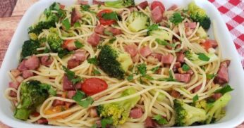 Espaguete com Brócolis, Bacon e Calabresa: Sabor e Nutrição em um único prato