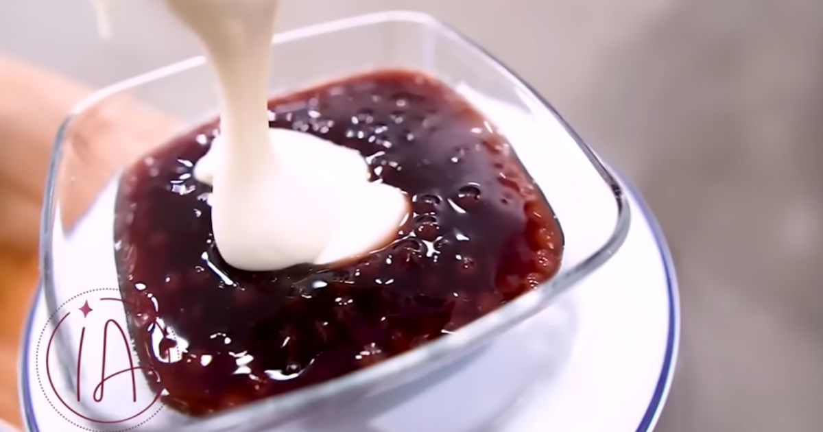 Sagu Sem Vinho servir creme delicia