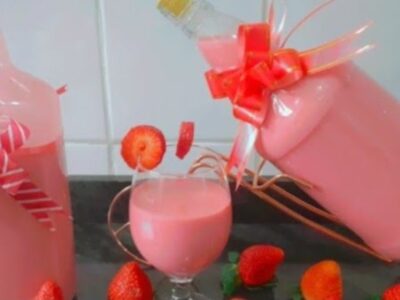 licor cremoso morango