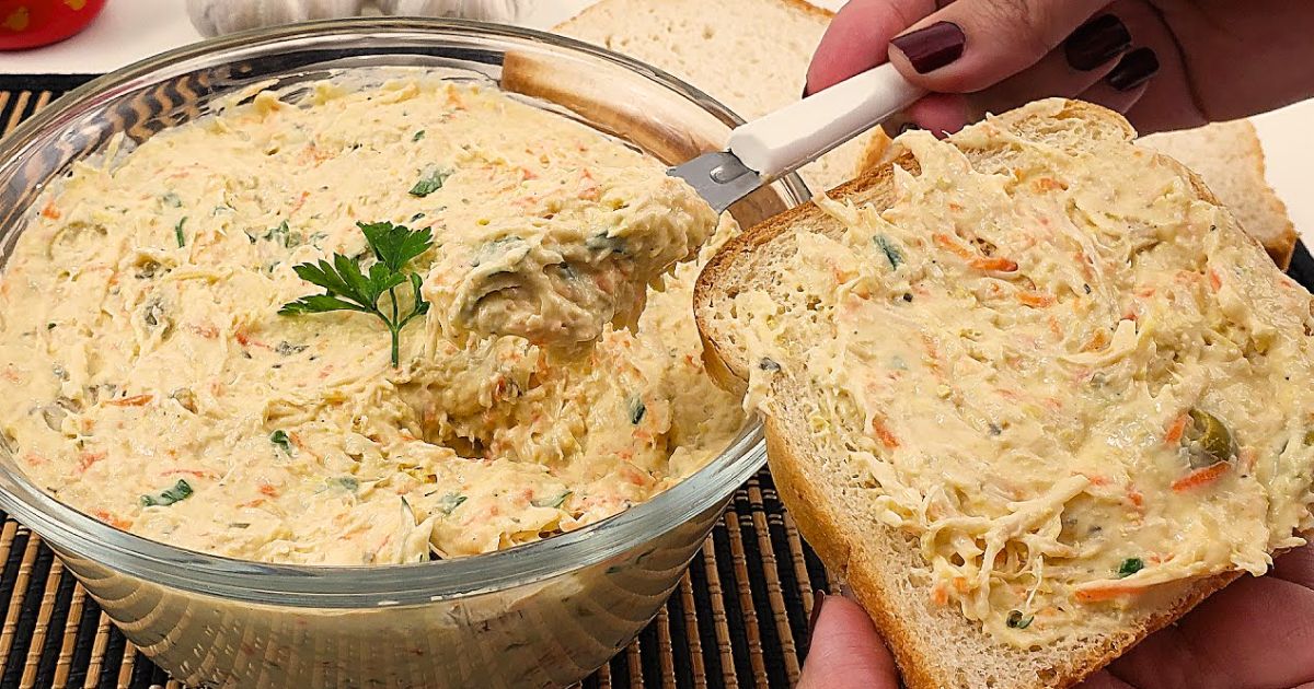  Patê de frango para comer com pão