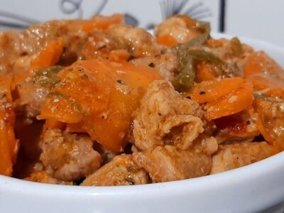 picadinho porco legumes