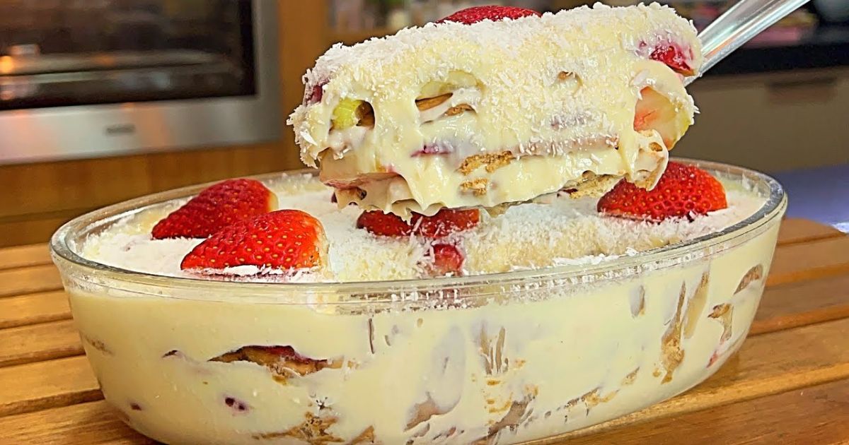  PAVÊ DE NINHO COM MORANGO – UMA SURPRESA DOCE PARA O DIA DOS PAIS