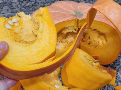 como descascar abobora facil