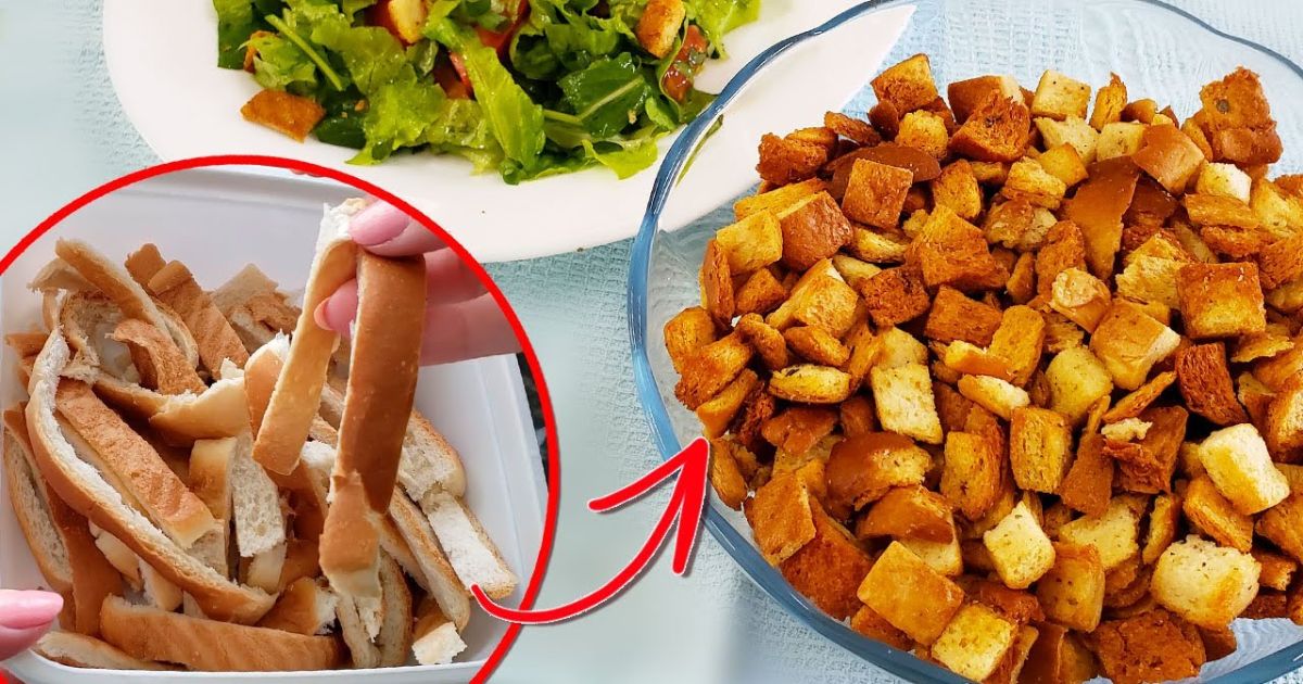  Crocante de casca de pão para usar na salada ou farofa