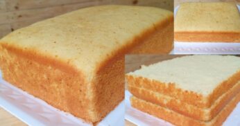 Pão de ló, massa estruturada retangular, receita que todo mundo acerta