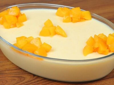 sobremesa pessego liquidificador