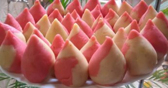 Coxinha doce mesclada mistura sabores e cores em uma receita criativa e saborosa