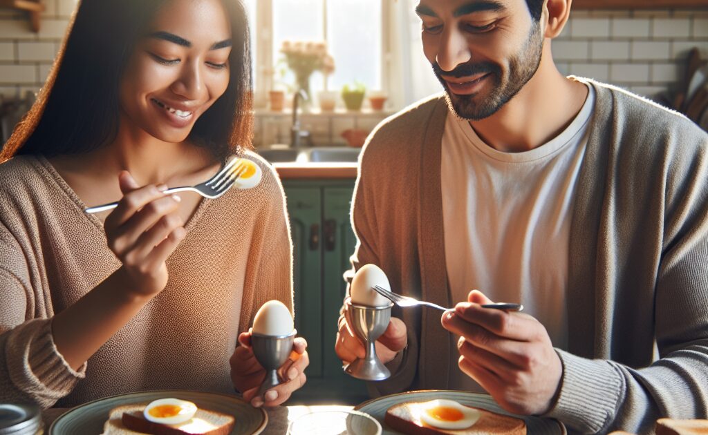 comer ovos no café da manhã
