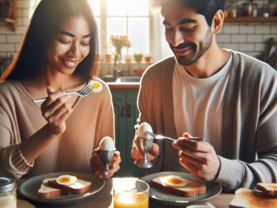 comer ovos no café da manhã