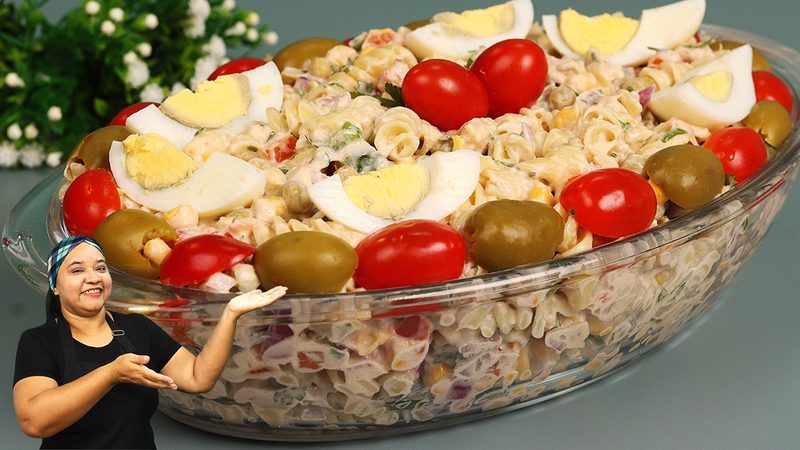 Macarronese Deliciosa Para Ceia De Natal, Simples E Fácil Salada De Macarrão Cremosa E Refrescante
