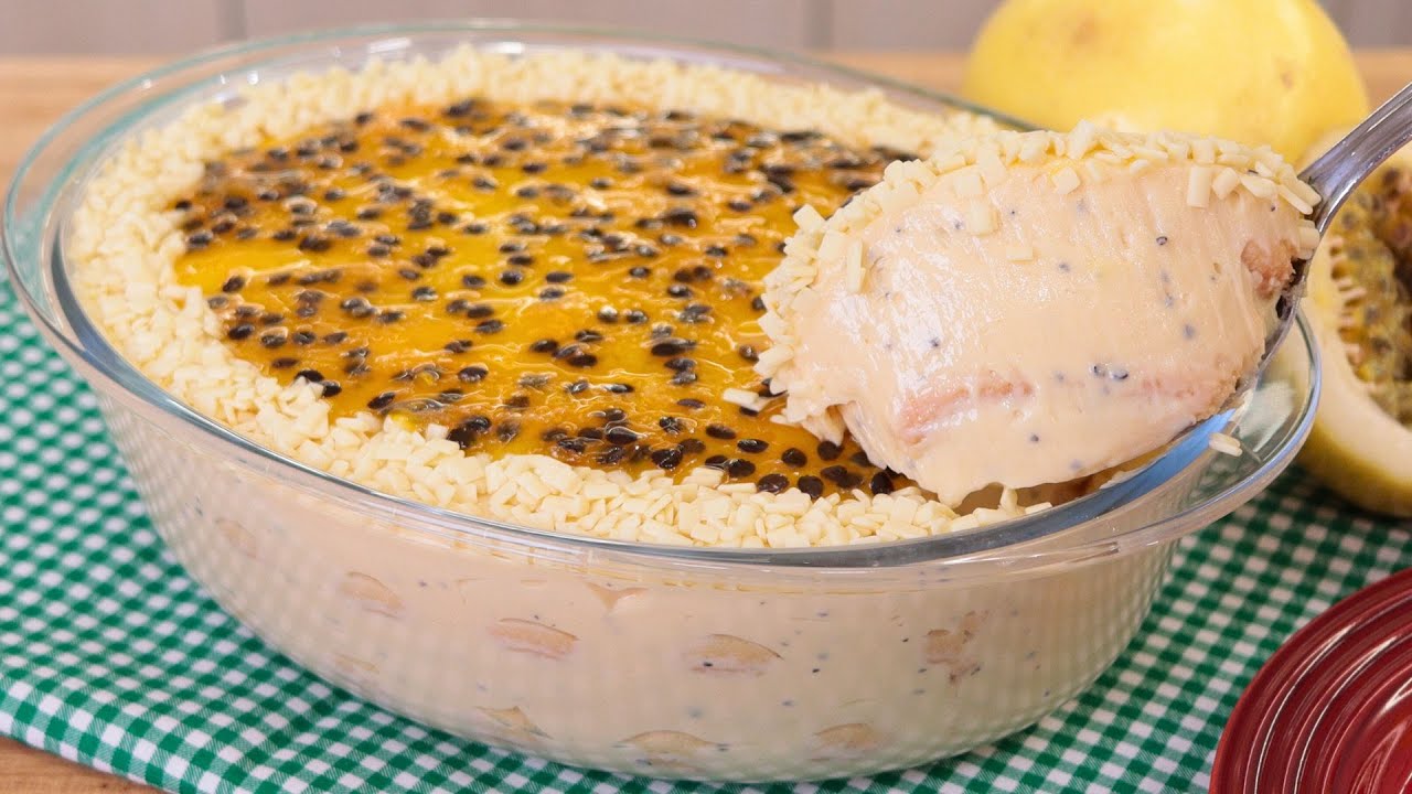 Pavê De Maracujá Com Recheio Que Não Vai Ao Fogo Fácil E Rápido Parao Natal